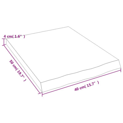 væghylde 40x50x(2-4) cm ubehandlet massivt egetræ