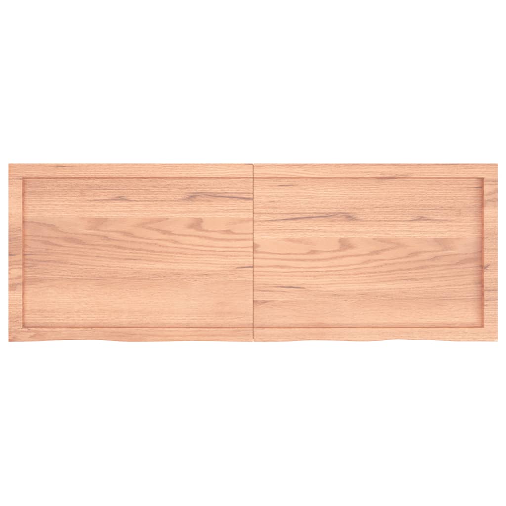 væghylde 140x50x(2-4) cm behandlet massivt egetræ lysebrun