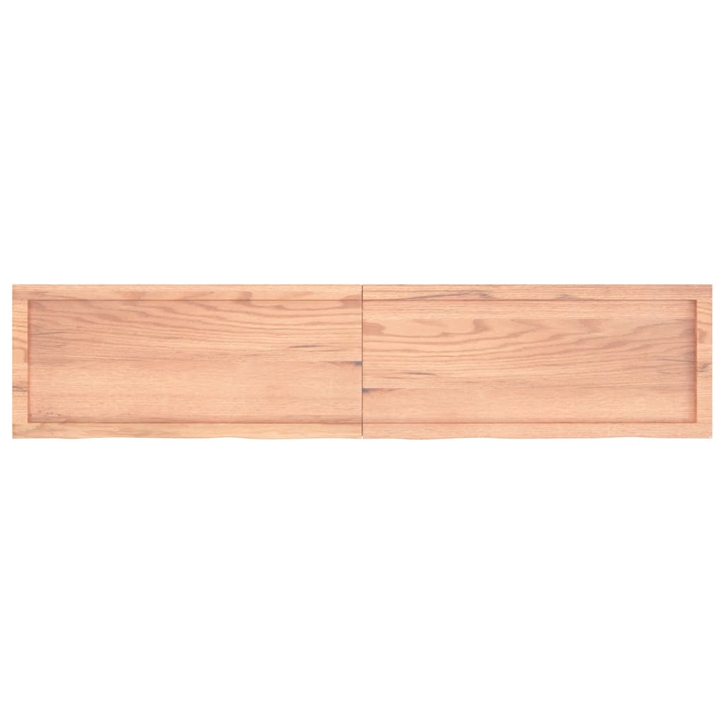 væghylde 180x40x(2-6) cm behandlet massivt egetræ lysebrun