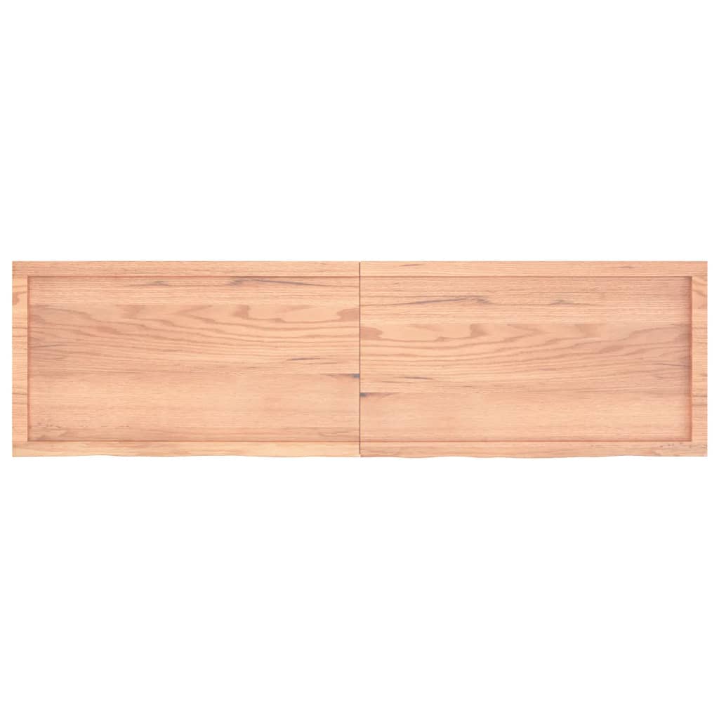 væghylde 180x50x(2-4) cm behandlet massivt egetræ lysebrun