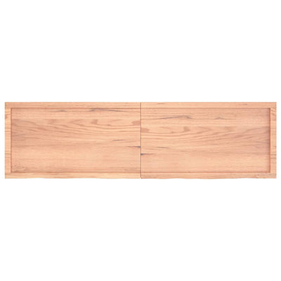 væghylde 180x50x(2-4) cm behandlet massivt egetræ lysebrun