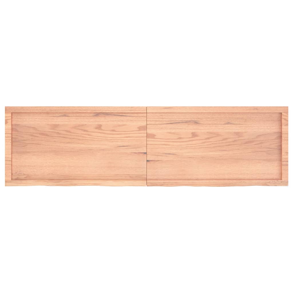 væghylde 180x50x(2-6) cm behandlet massivt egetræ lysebrun