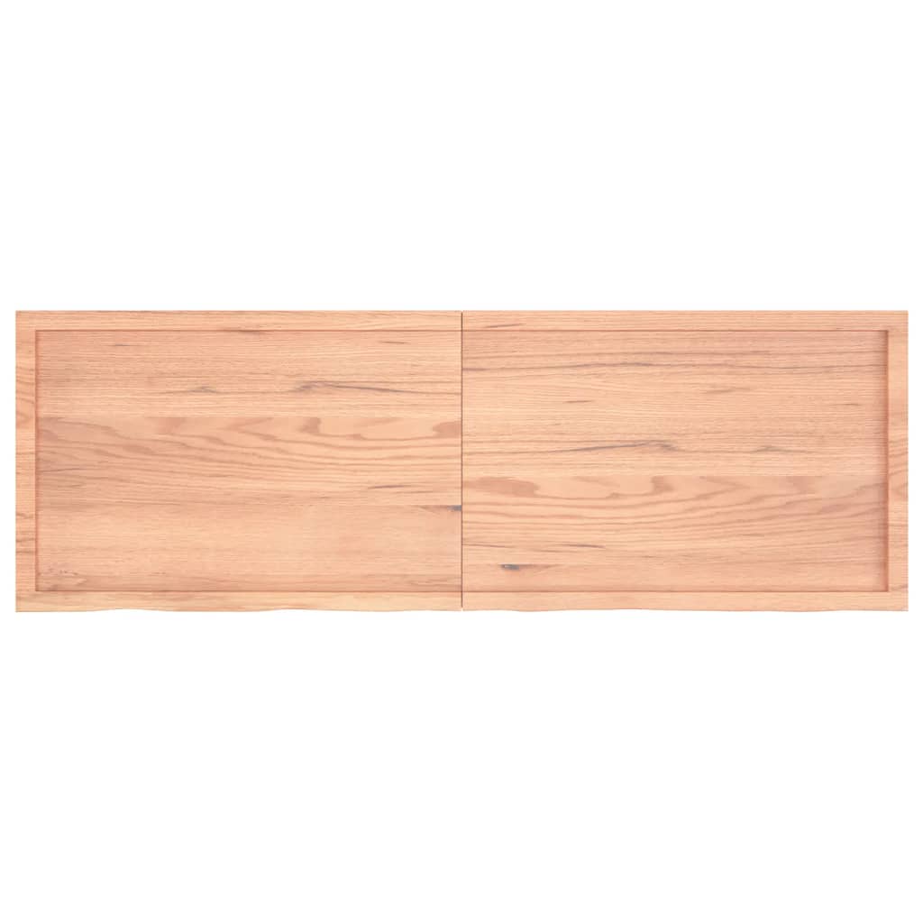 væghylde 180x60x(2-4) cm behandlet massivt egetræ lysebrun