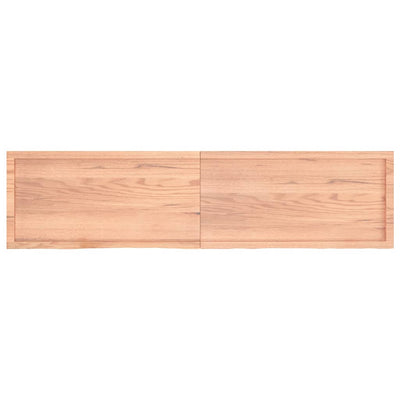 væghylde 200x50x(2-4) cm behandlet massivt egetræ lysebrun