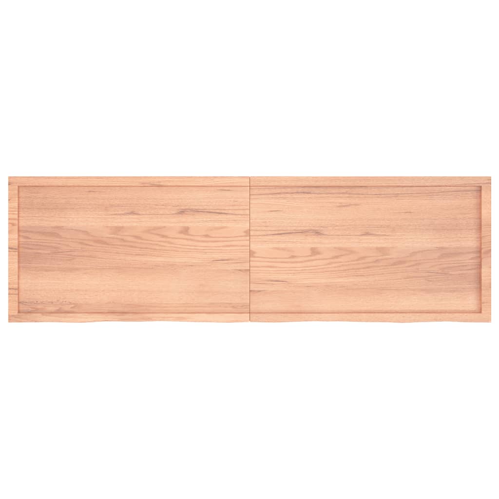 væghylde 200x60x(2-6) cm behandlet massivt egetræ lysebrun