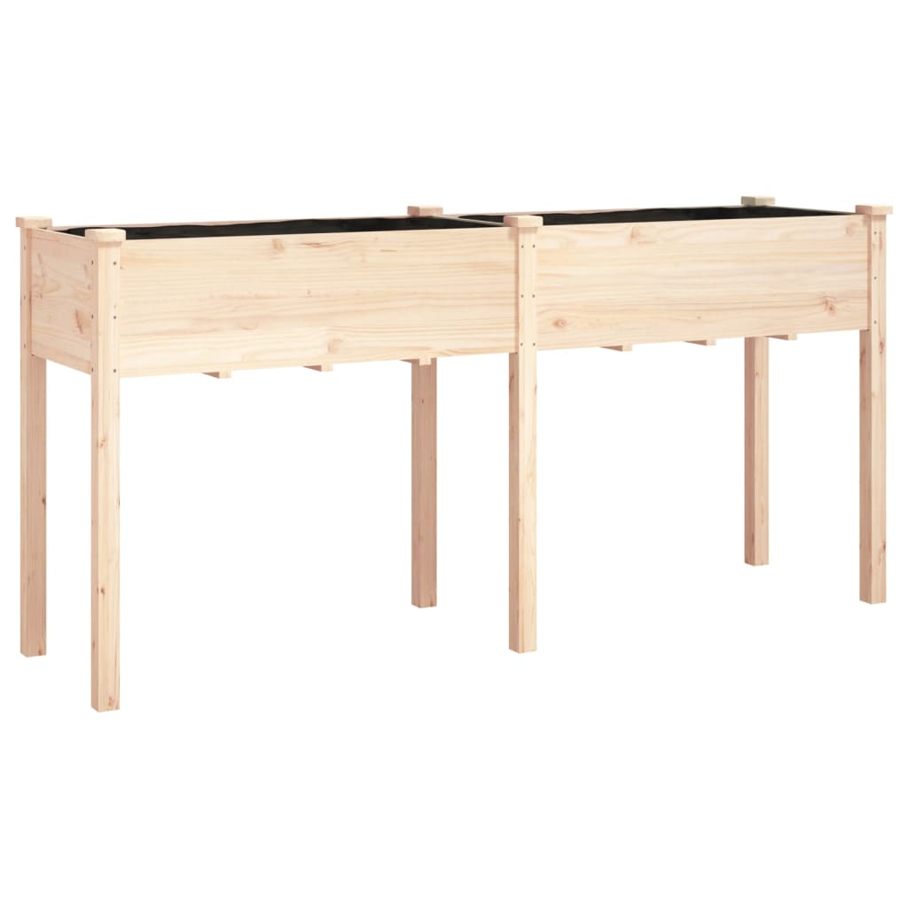 plantekasse med foring 161x45x76 cm massivt fyrretræ