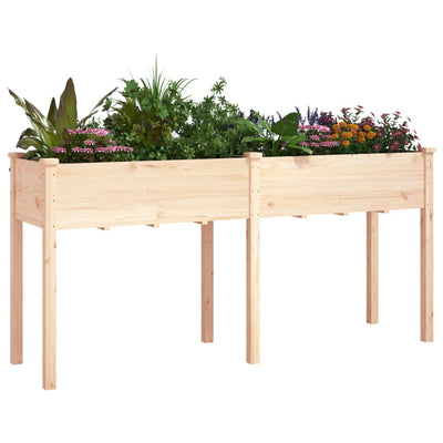 plantekasse med foring 161x45x76 cm massivt fyrretræ