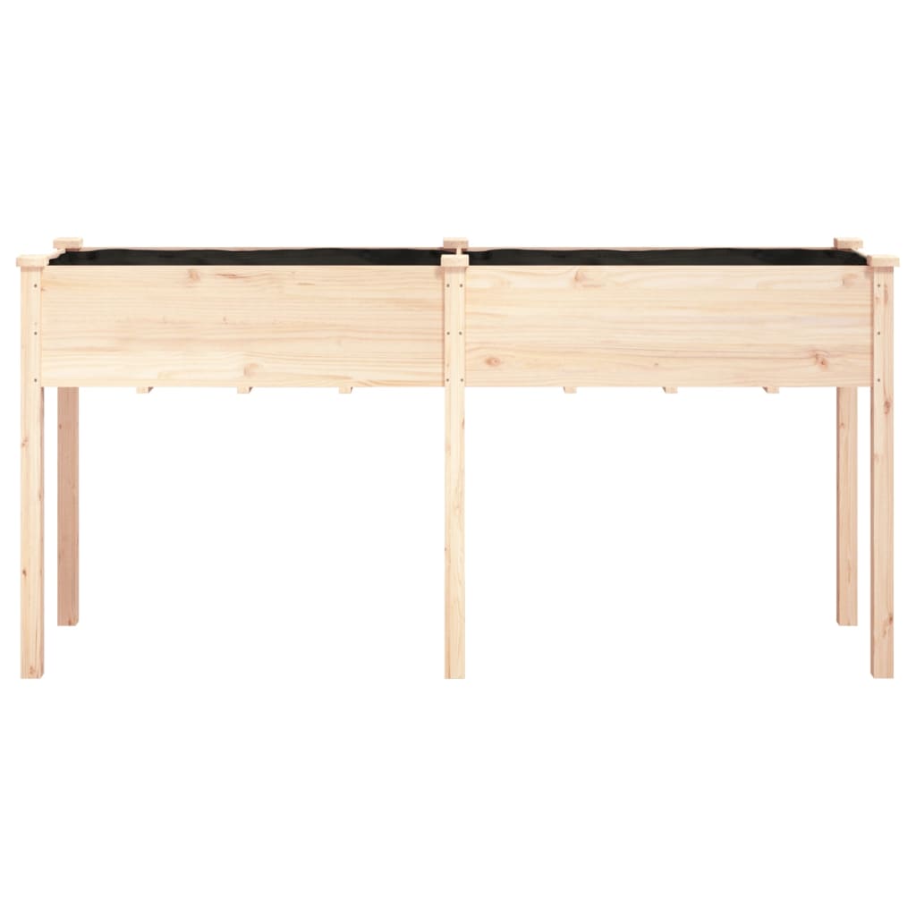 plantekasse med foring 161x45x76 cm massivt fyrretræ