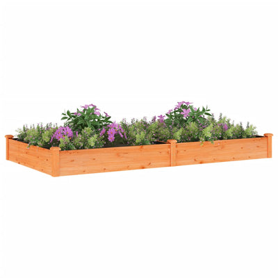 plantekasse med foring 240x120x25 cm massivt fyrretræ brun