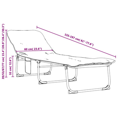 foldbar liggestol stof beige