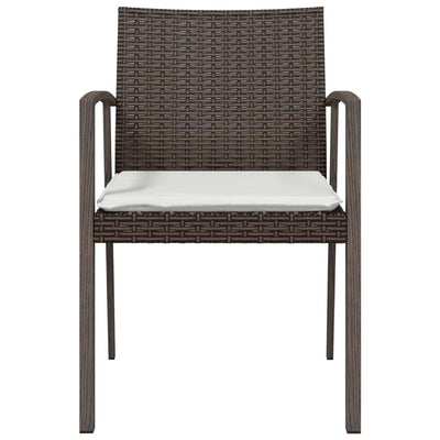 havestole med hynder 4 stk. 56,5x57x83 cm polyrattan brun