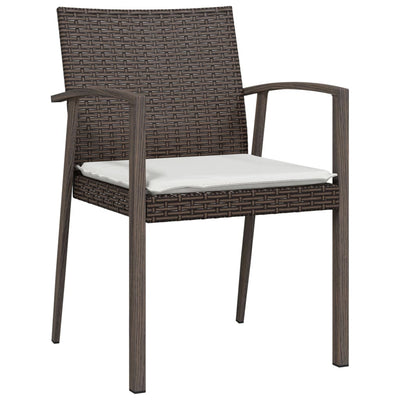 havestole med hynder 6 stk. 56,5x57x83 cm polyrattan brun