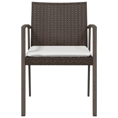 havestole med hynder 6 stk. 56,5x57x83 cm polyrattan brun