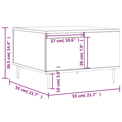 sofabord 55x55x36,5 cm konstrueret træ sort