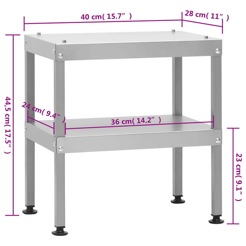 bord til rygeovn 40x28x44,5 cm galvaniseret stål