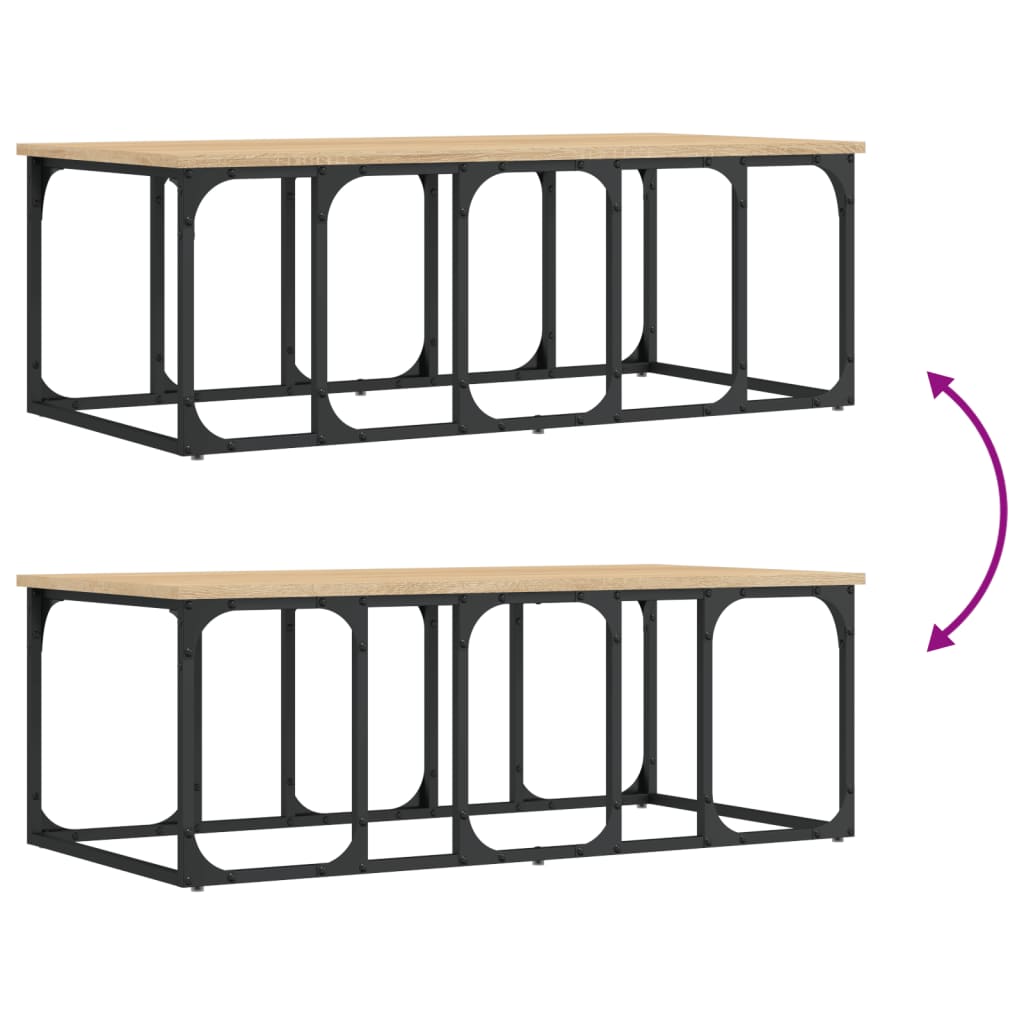 sofabord 100x50x35,5 cm konstrueret træ sonoma-eg