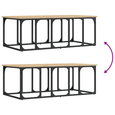 sofabord 100x50x35,5 cm konstrueret træ sonoma-eg