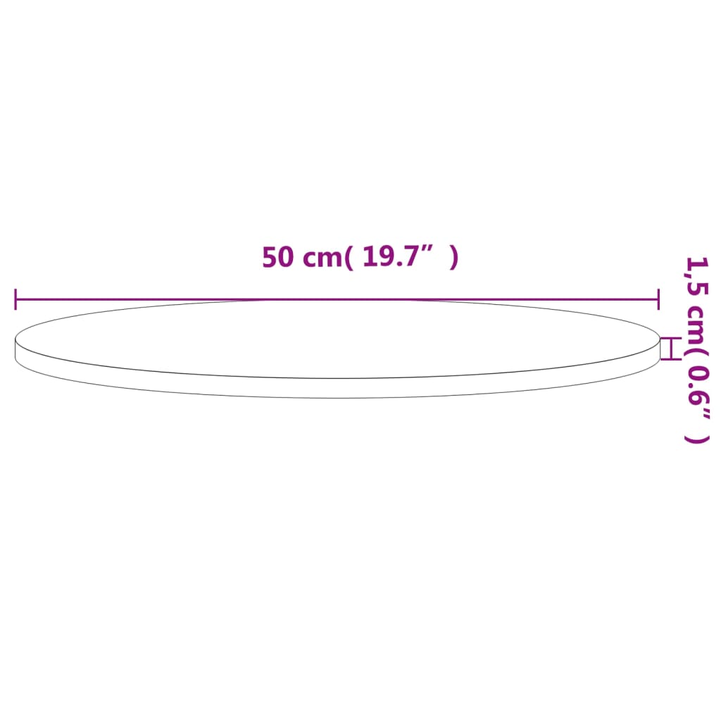 bordplade Ø50x1,5 cm rund massivt bøgetræ