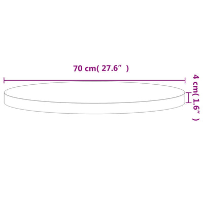 bordplade Ø70x4 cm rund massivt bøgetræ