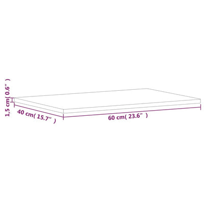 bordplade til badeværelse 60x40x1,5 cm massivt bøgetræ