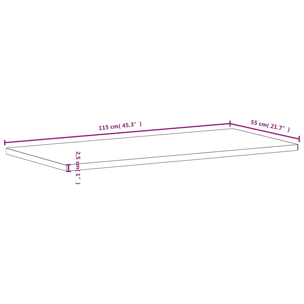 skrivebordsplade 115x55x2,5 cm massivt bøgetræ