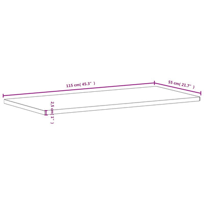 skrivebordsplade 115x55x2,5 cm massivt bøgetræ