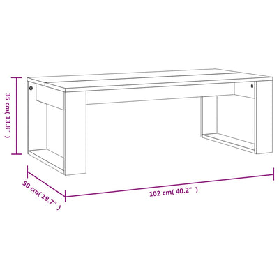 sofabord 102x50x35 cm konstrueret træ hvid