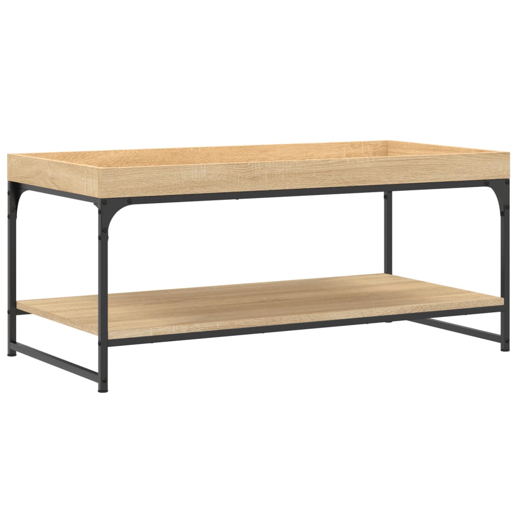 sofabord 100x49x45 cm konstrueret træ sonoma-eg