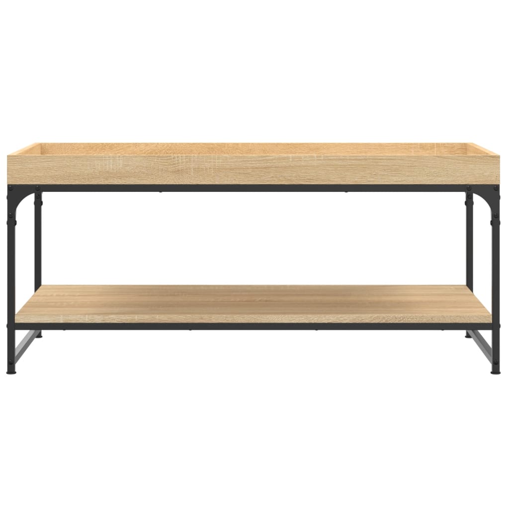 sofabord 100x49x45 cm konstrueret træ sonoma-eg