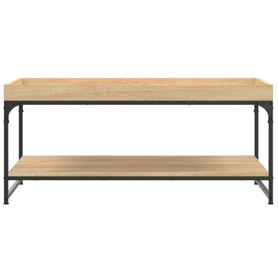 sofabord 100x49x45 cm konstrueret træ sonoma-eg