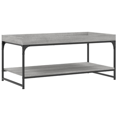 sofabord 100x49x45 cm konstrueret træ sonoma-eg grå