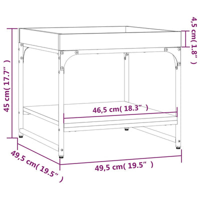 sofabord 49,5x49,5x45 cm konstrueret træ sort