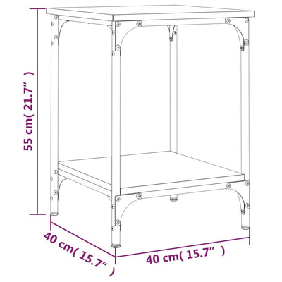 sofabord 40x40x55 cm konstrueret træ sort