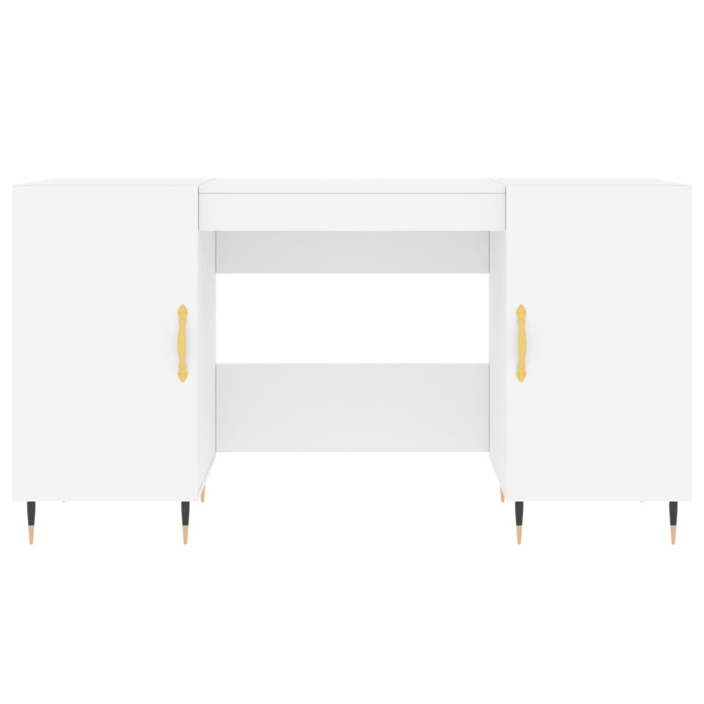 skrivebord 140x50x75 cm konstrueret træ hvid