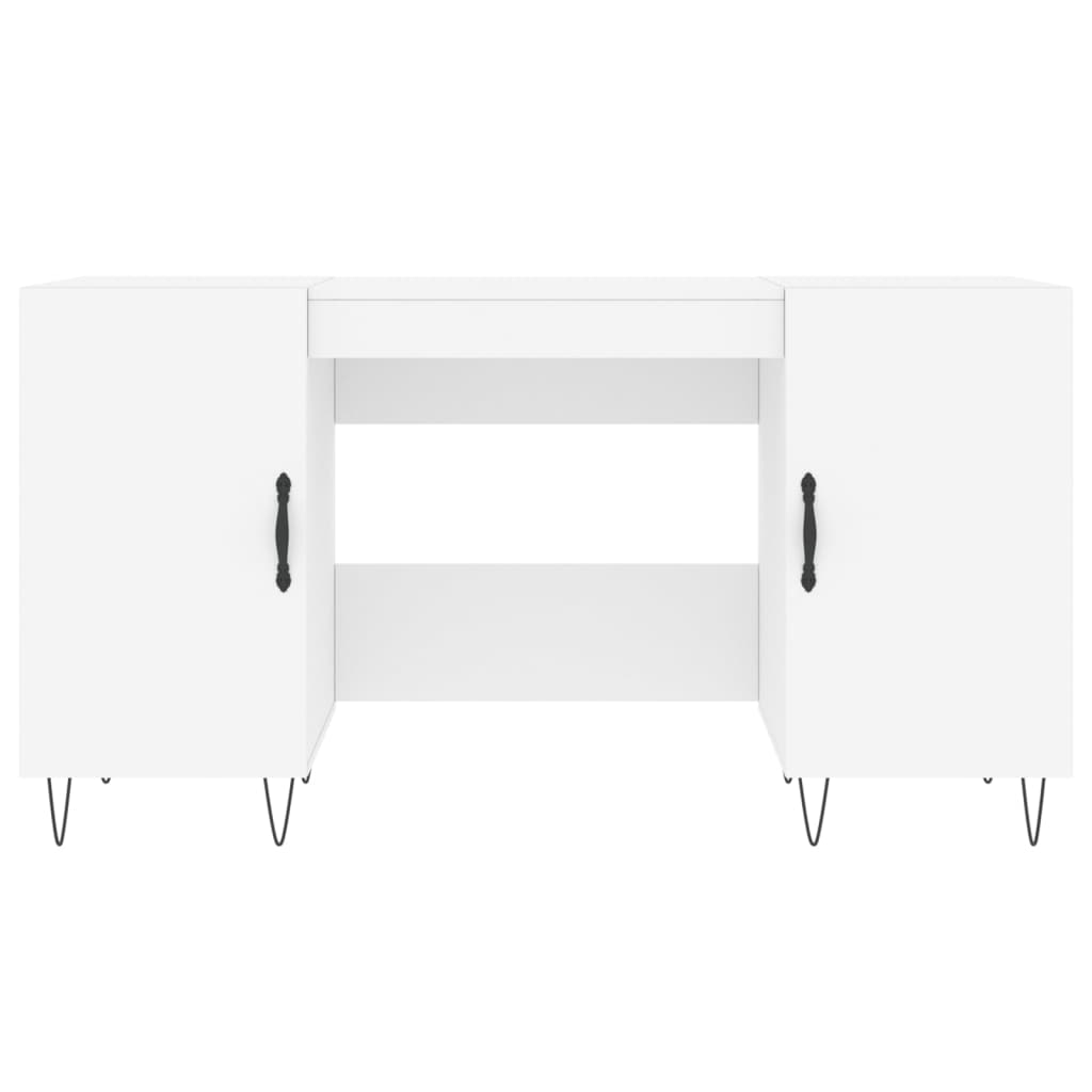 skrivebord 140x50x75 cm konstrueret træ hvid