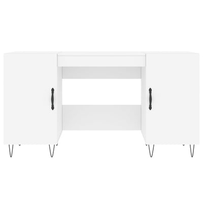 skrivebord 140x50x75 cm konstrueret træ hvid