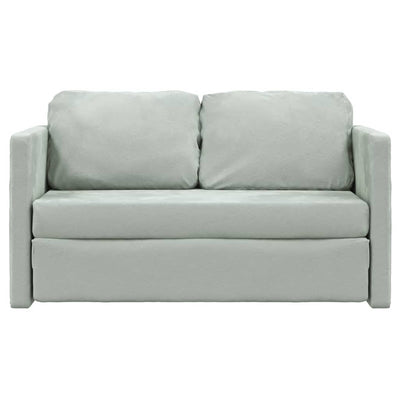 2-i-1 sovesofa 122x204x55 cm velour lysegrå