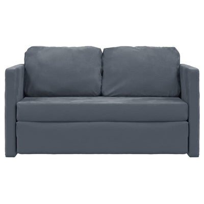 2-i-1 sovesofa 122x204x55 cm velour mørkegrå