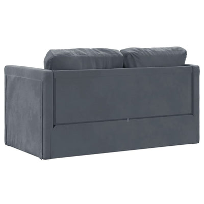 2-i-1 sovesofa 122x204x55 cm velour mørkegrå