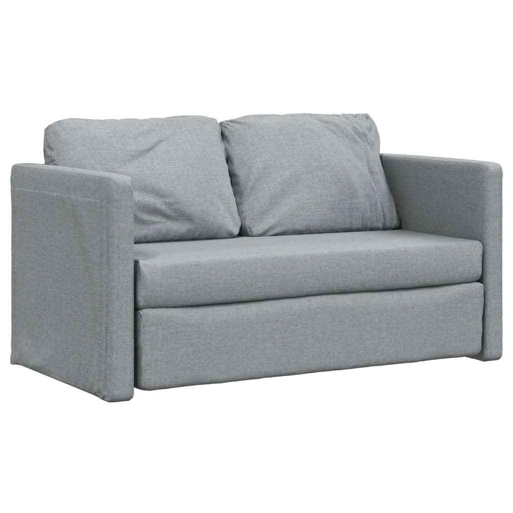 2-i-1 sovesofa 112x174x55 cm stof lysegrå