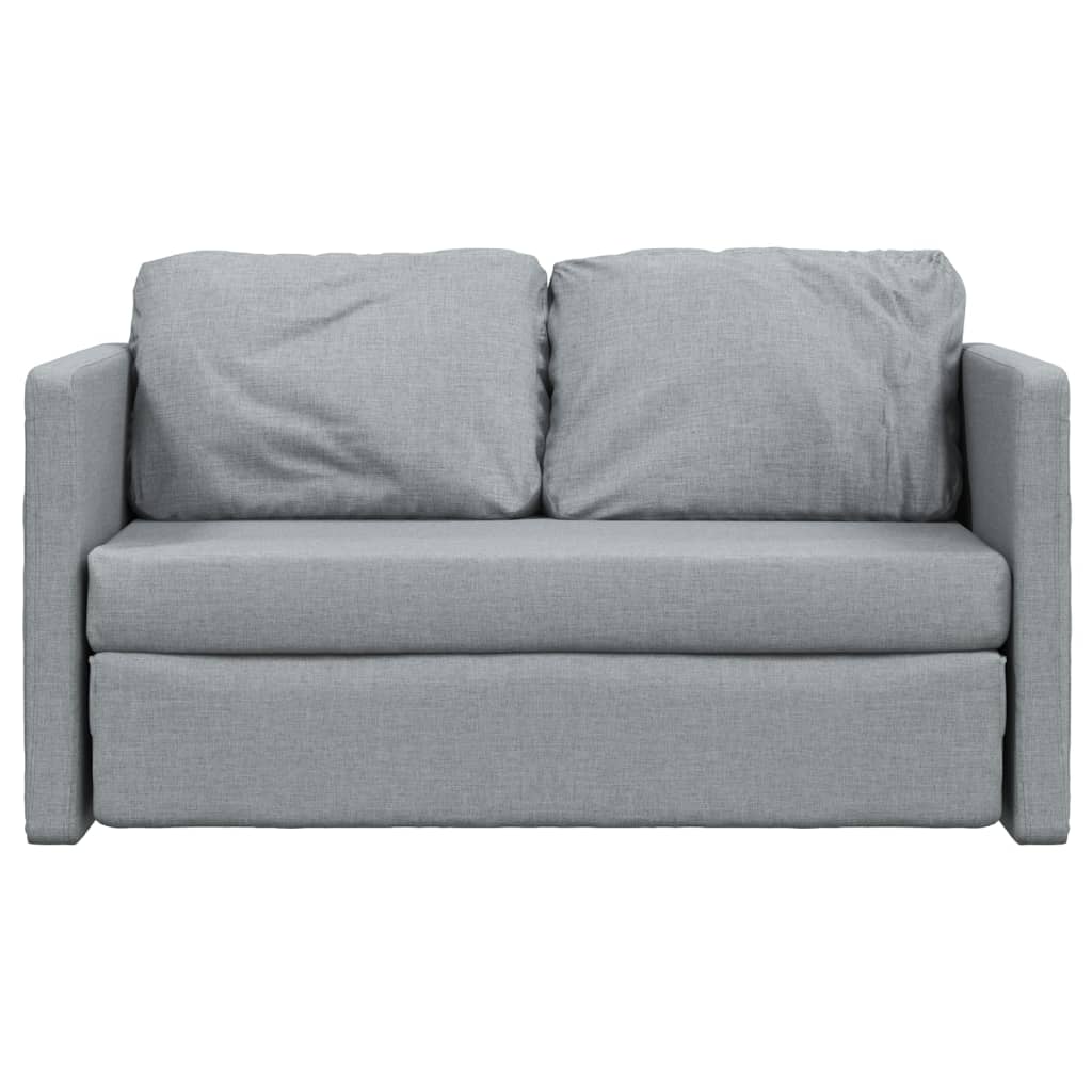 2-i-1 sovesofa 112x174x55 cm stof lysegrå