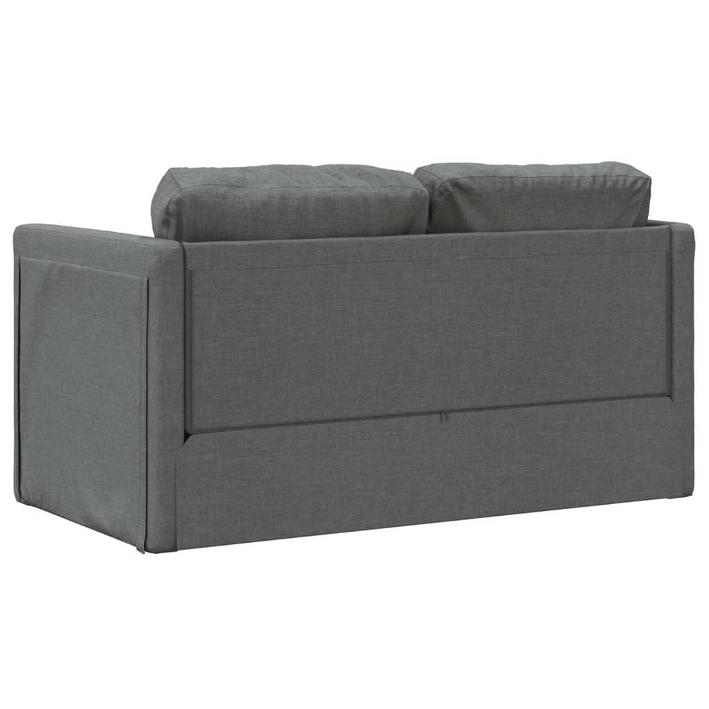 2-i-1 sovesofa 112x174x55 cm stof mørkegrå