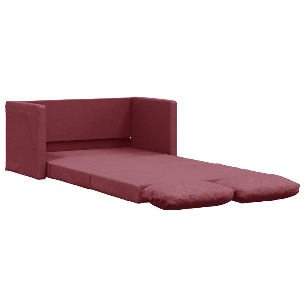 2-i-1 sovesofa 112x174x55 cm stof vinrød