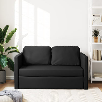 2-i-1 sovesofa 112x174x55 cm kunstlæder sort