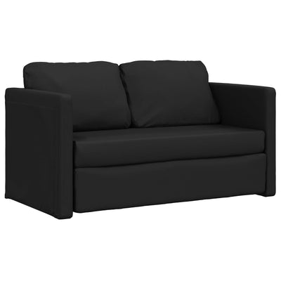 2-i-1 sovesofa 112x174x55 cm kunstlæder sort