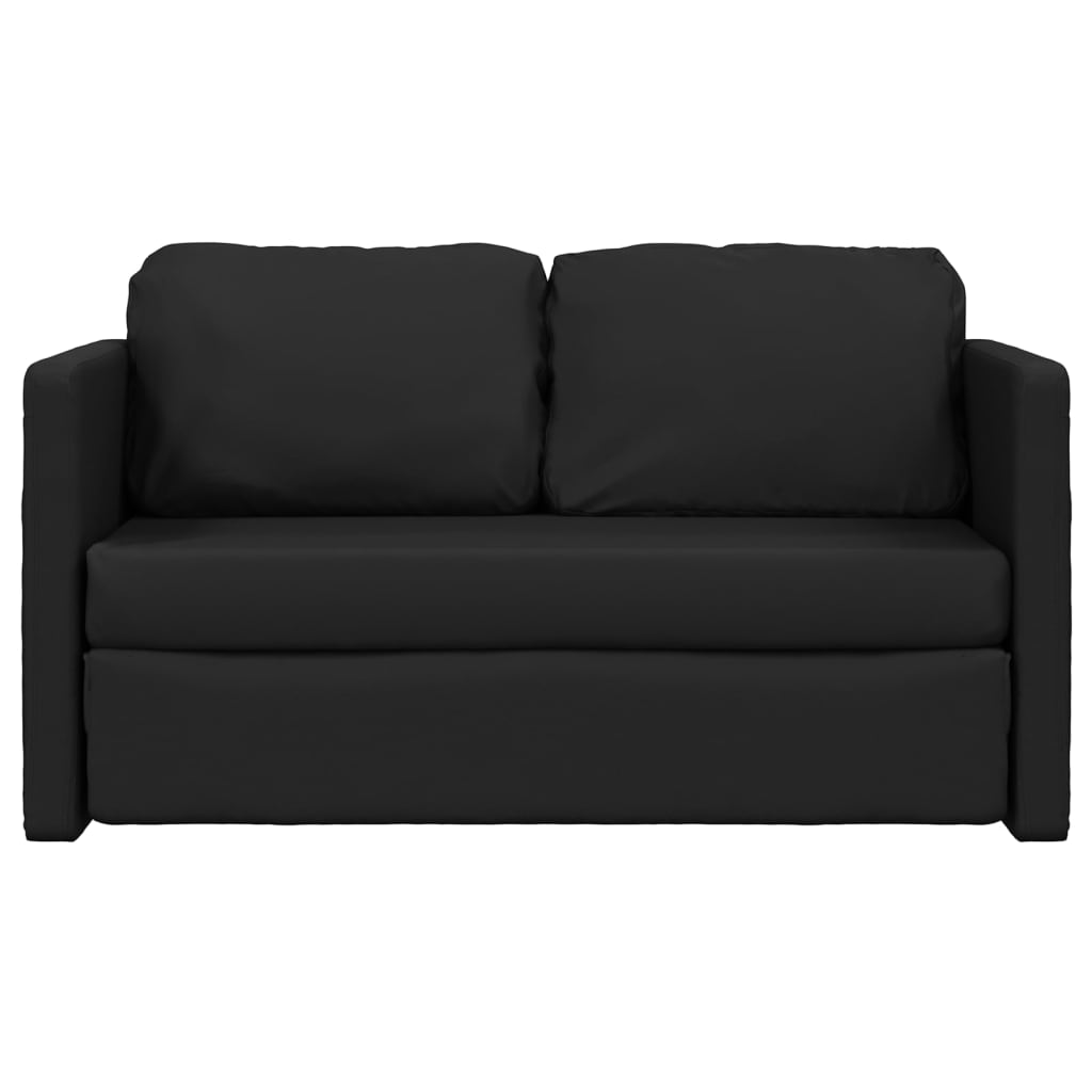 2-i-1 sovesofa 112x174x55 cm kunstlæder sort