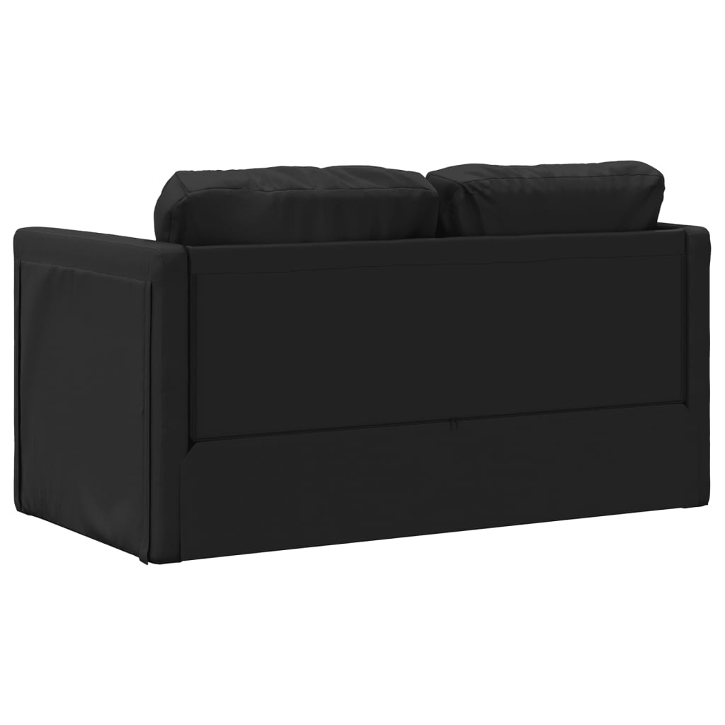 2-i-1 sovesofa 112x174x55 cm kunstlæder sort