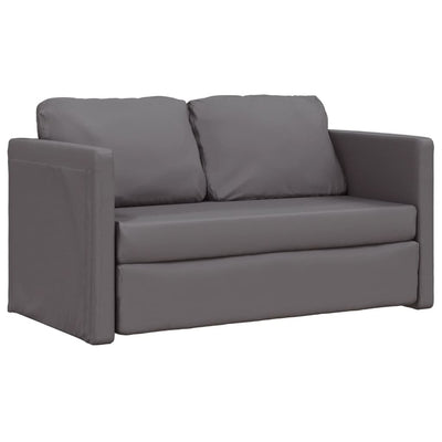 2-i-1 sovesofa 112x174x55 cm kunstlæder grå