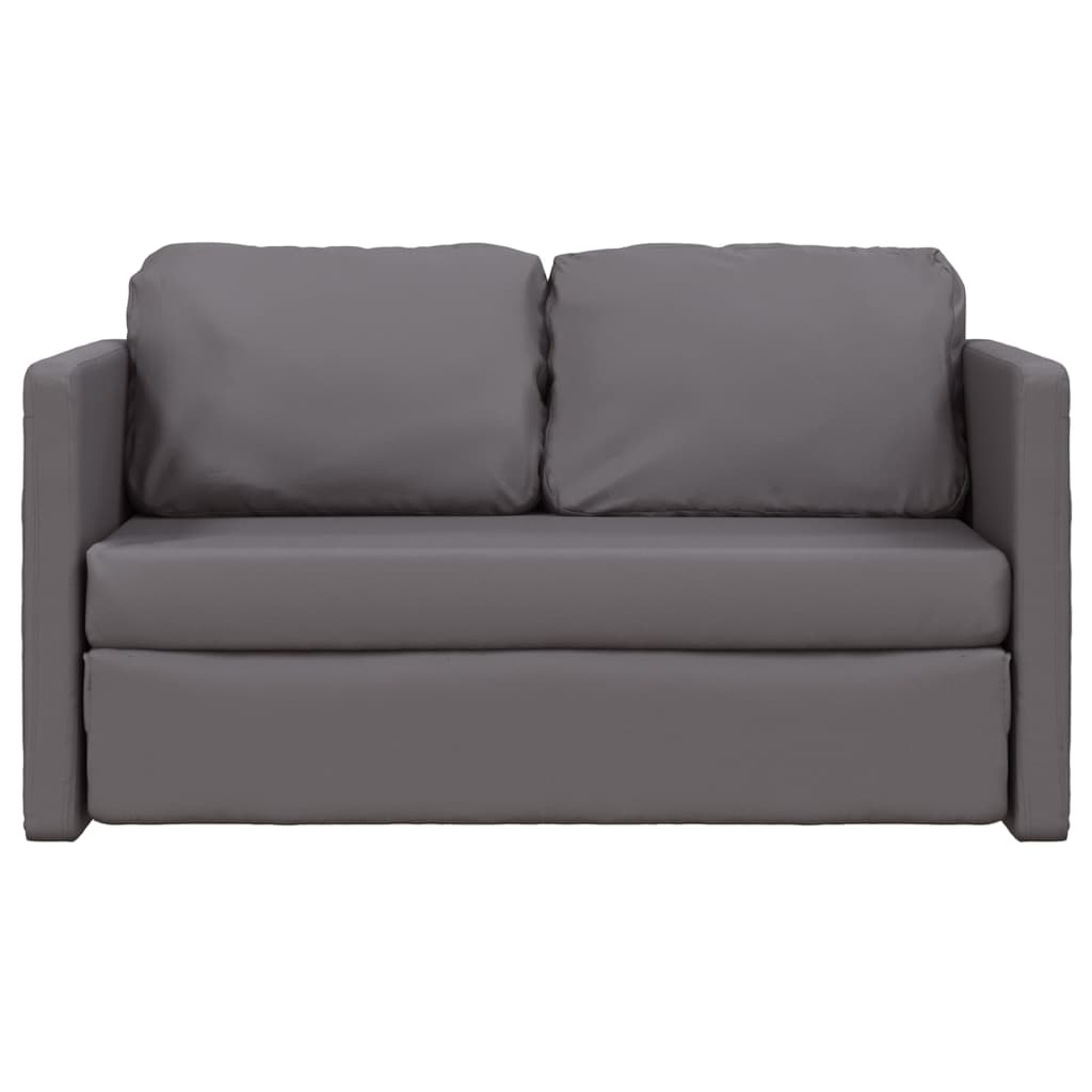 2-i-1 sovesofa 112x174x55 cm kunstlæder grå