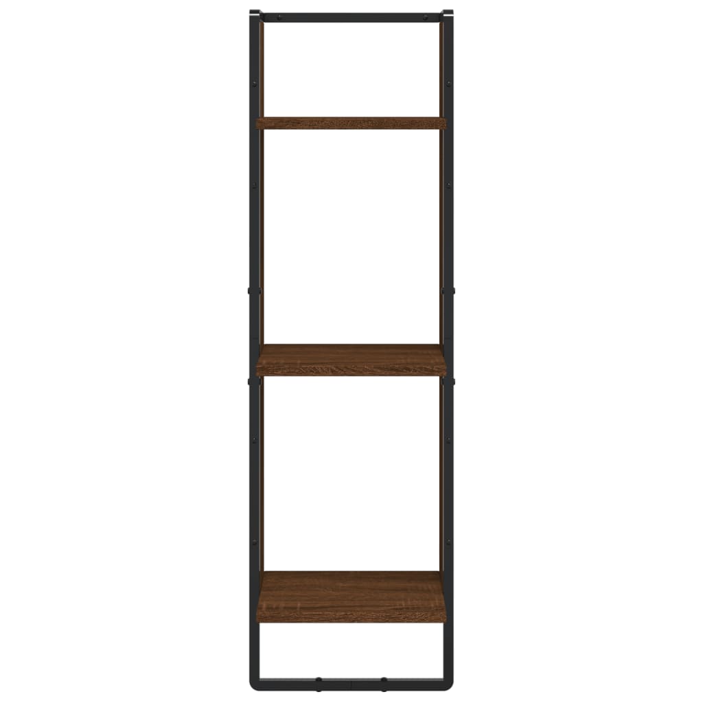 vægreol med 3 hylder 30x25x100 cm konstrueret træ brunt eg